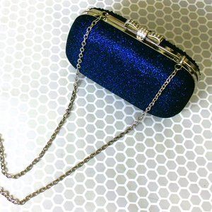 Blue sparkle evening clutch